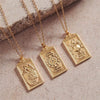 Retro Geometric Titanium Steel Tarot Pendant Necklace With Electroplating For Women