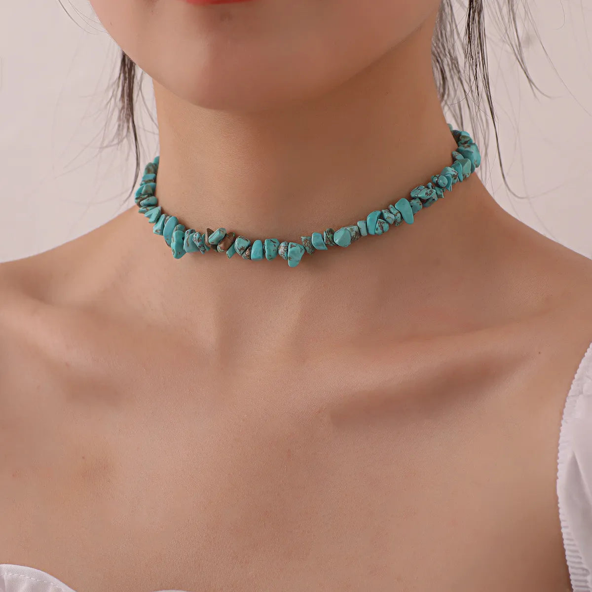 Retro Geometric Turquoise Necklace