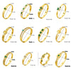 Retro Gold Plated Irregular Inlaid Emerald Gem Stainless Steel Women Bracelet
