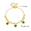 Retro Gold Plated Love Pendant Titanium Steel Chain Bracelet For Women With Electroplating Treatment