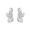 Retro Golden Flower Earrings Temperament Matte Irregular Petal Alloy Earrings