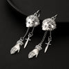 Retro Gothic Creative Palm Mask Dagger Earrings For Women Alloy Geometric Pattern Electroplated