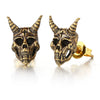 Retro Gothic Punk Skull Hiphop Earrings Copper