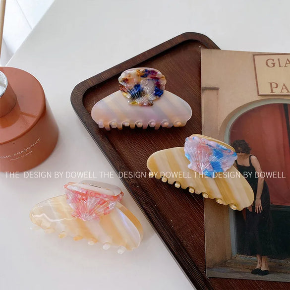 Retro Gradient Color Acetic Acid Sheets Handmade Hair Claws 1 Piece