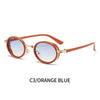 Retro Gradient Color Solid Color Leopard Pc Oval Frame Full Frame Women'S Sunglasses