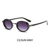 Retro Gradient Color Solid Color Leopard Pc Oval Frame Full Frame Women'S Sunglasses