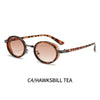Retro Gradient Color Solid Color Leopard Pc Oval Frame Full Frame Women'S Sunglasses