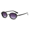 Retro Gradient Color Solid Color Leopard Pc Oval Frame Full Frame Women'S Sunglasses