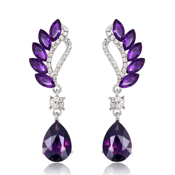 Retro Green Crystal Drop Earrings With Electroplated Zinc Alloy Constellation Design Exquisite Fashion Jewelry