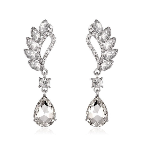 Retro Green Crystal Drop Earrings With Electroplated Zinc Alloy Constellation Design Exquisite Fashion Jewelry