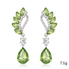 Retro Green Crystal Drop Earrings With Electroplated Zinc Alloy Constellation Design Exquisite Fashion Jewelry
