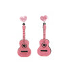 Retro Guitar Heart Shape Arylic Resin Enamel Women'S Drop Earrings 1 Pair