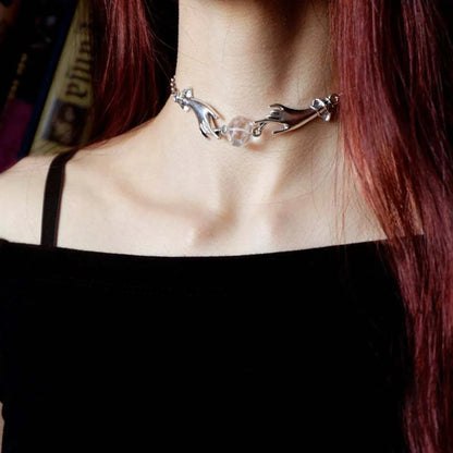 Retro Hand Alloy Women'S Choker