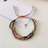 Retro Hand Woven Beaded Miyuki Rice Beads Multi Layer Stacked Girls' Bracelet With Geometric Pattern And Pearl Material