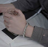 Retro Handmade Braided Wave Bracelet For Men And Women Polished Titanium Steel Stackable Unisex Jewelry