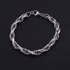 Retro Handmade Braided Wave Bracelet For Men And Women Polished Titanium Steel Stackable Unisex Jewelry