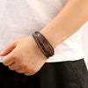 Retro Handmade Leather Braided Bracelets With Alloy Buckle And Electroplating For Men And Women