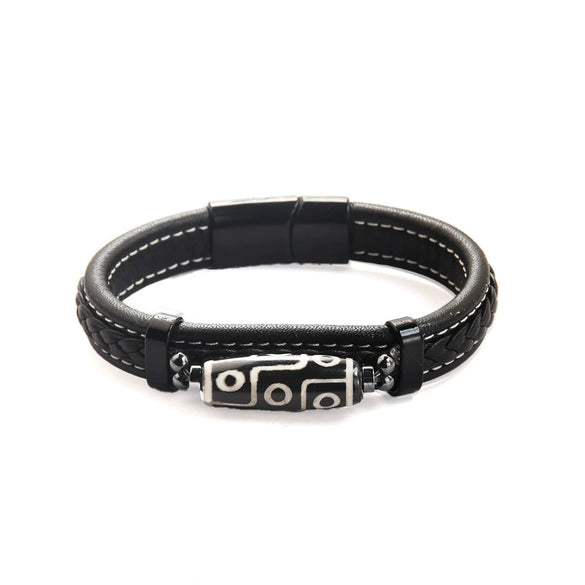 Retro Handwoven Alloy Leather Bracelet Unisex Electroplated