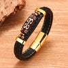 Retro Handwoven Alloy Leather Bracelet With Letters Numbers Text Electroplating For Men And Women