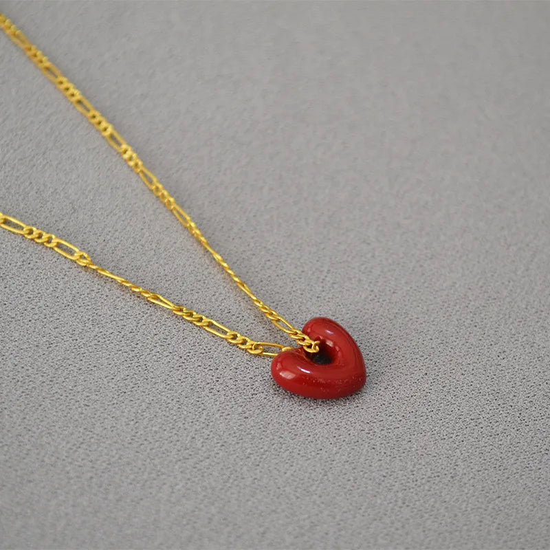 Retro Heart Shape Alloy Brass Wholesale Pendant Necklace