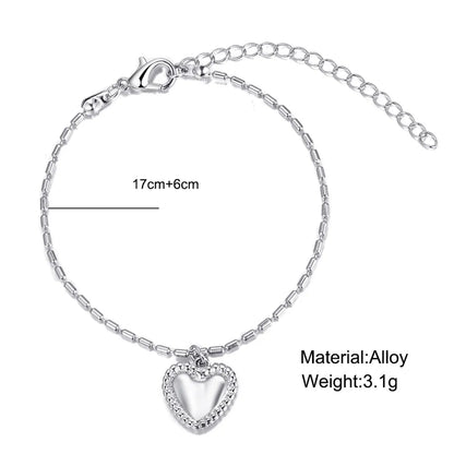 Retro Heart Shape Alloy Plating Bracelets