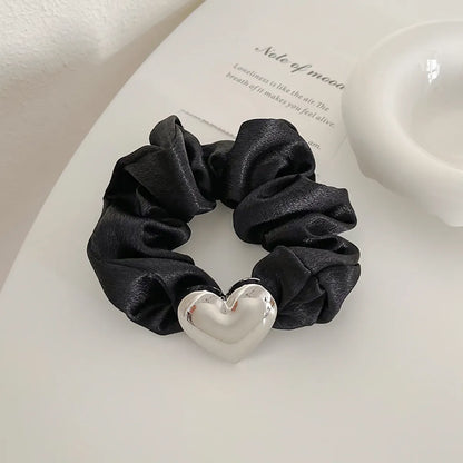 Retro Heart Shape Cloth Hair Tie