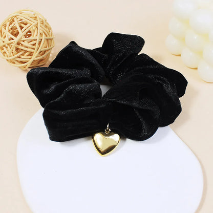 Retro Heart Shape Cloth Hair Tie