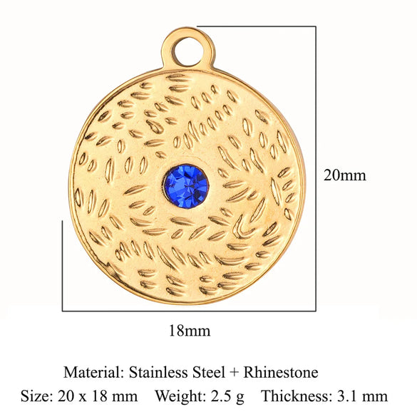 Retro Heart Shape Crown Titanium Steel Plating Inlay Natural Stone Charms Jewelry Accessories