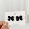 Retro Heart Shape Flower Bow Knot Alloy Flocking Inlay Artificial Pearls Rhinestones Women'S Earrings 1 Pair