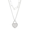 Retro Heart Shape Titanium Steel Layered Chain 18k Gold Plated Layered Necklaces