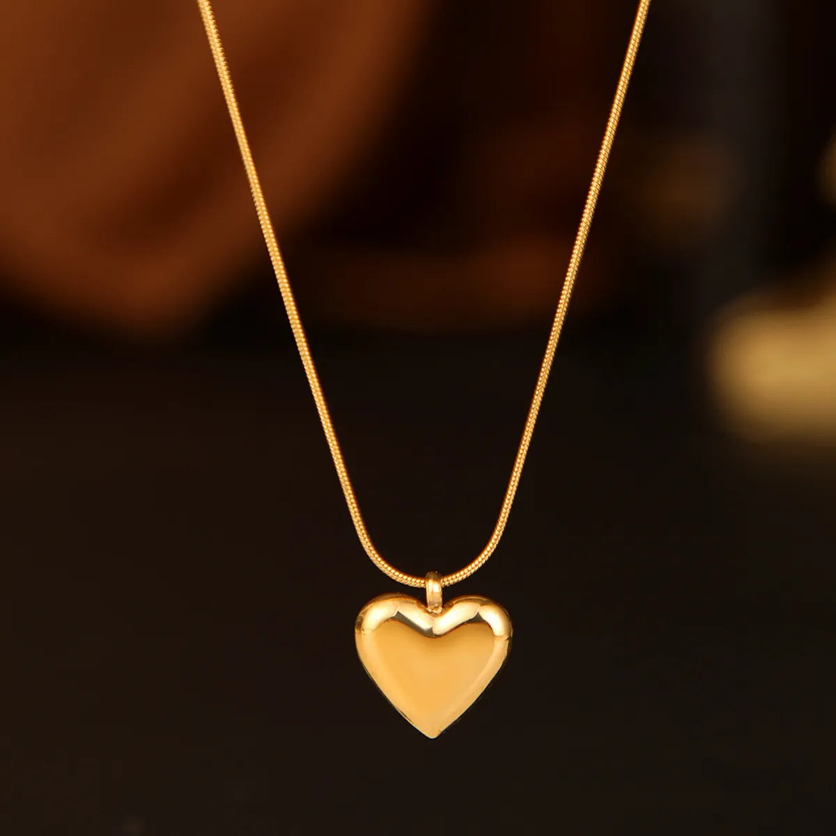 Retro Heart Shape Titanium Steel Plating Necklace 1 Piece