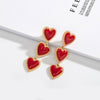 Retro Heart Shaped Alloy Earrings With Electroplated Finish Sweet Elegant Geometric Love Earrings For Women