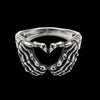 Retro Heartshaped Skull Palm Ring In Polished Stainless Steel Motorcycle Style Jewelry For Women And Unisex Wear