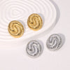 Retro High End Geometric Stainless Steel Earrings For Women With Electroplating Design