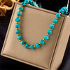 Retro High Grade Sense Chain Tassel Stainless Steel Pearl Beaded Oil Drop Pendant Necklace With Electroplating Treatment