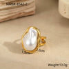 Retro Highend Geometric Stainless Steel Titanium Steel Baroque Pearl Earrings And Clavicle Chain With Electroplating