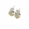 Retro Highend Pleated Stainless Steel Earrings For Women With Diamondencrusted And Electroplating Design
