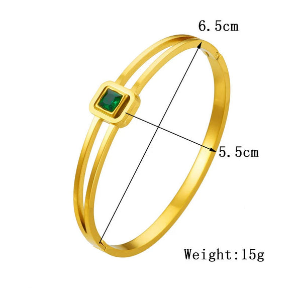 Retro Highend Square Metal Titanium Steel Electroplated Bracelet