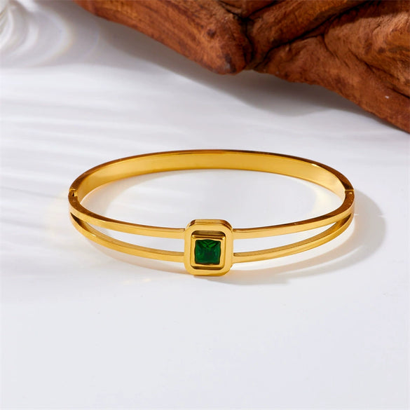 Retro Highend Square Metal Titanium Steel Electroplated Bracelet