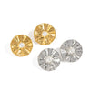 Retro Holiday Lotus Leaf Pearl Heart Shape Stainless Steel Electroplated Earrings For Women