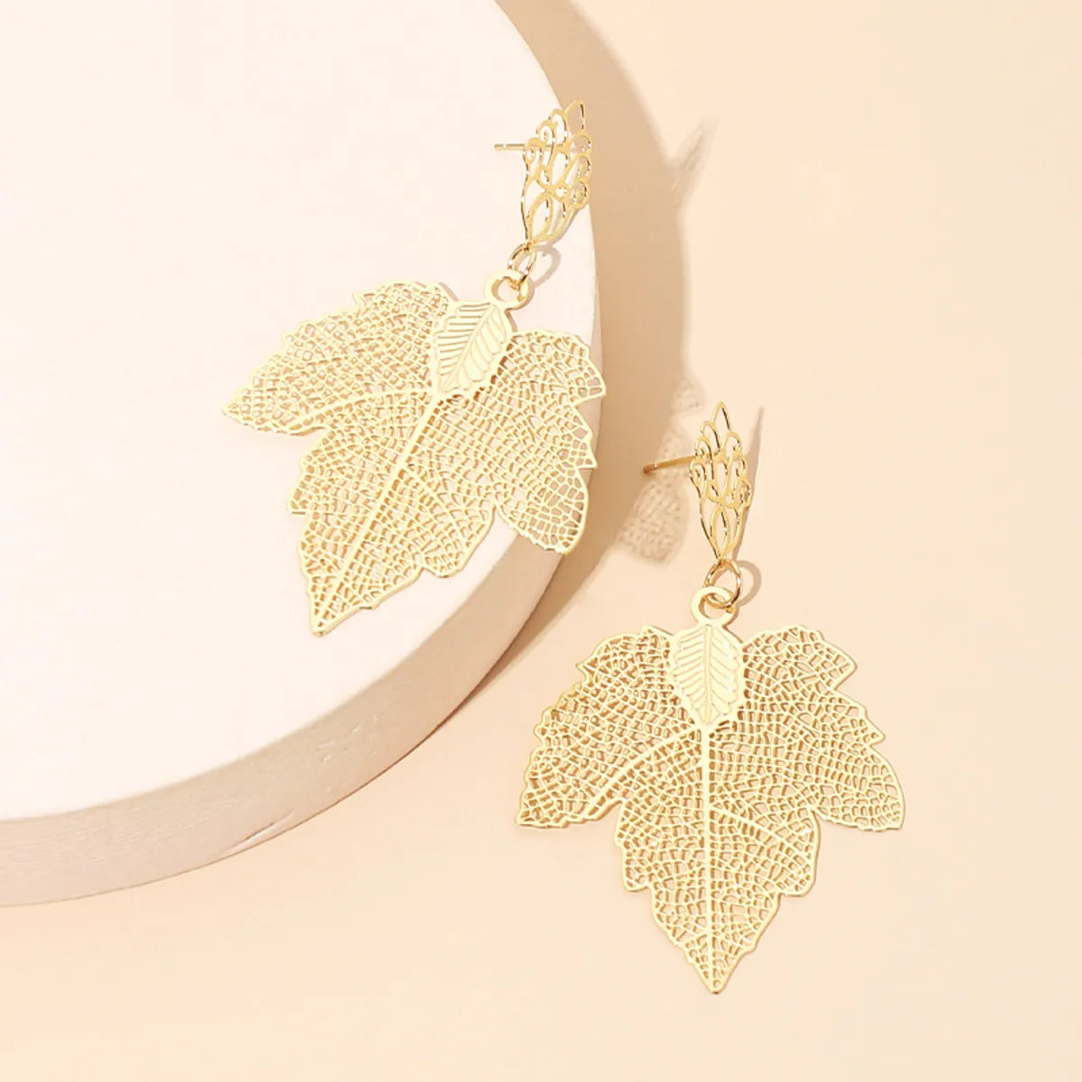 Retro Hollow Leaf Earrings