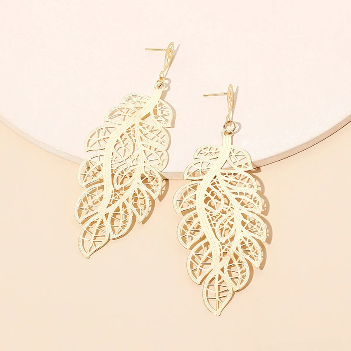 Retro Hollow Leaf Earrings