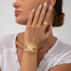 Retro Hollow Sunflower Iron Bracelet For Women With Electroplating