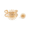 Retro Hollow Sunflower Iron Bracelet For Women With Electroplating
