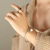 Retro Imitation Pearl Multisteel Ball Stitching Electroplated Bracelet