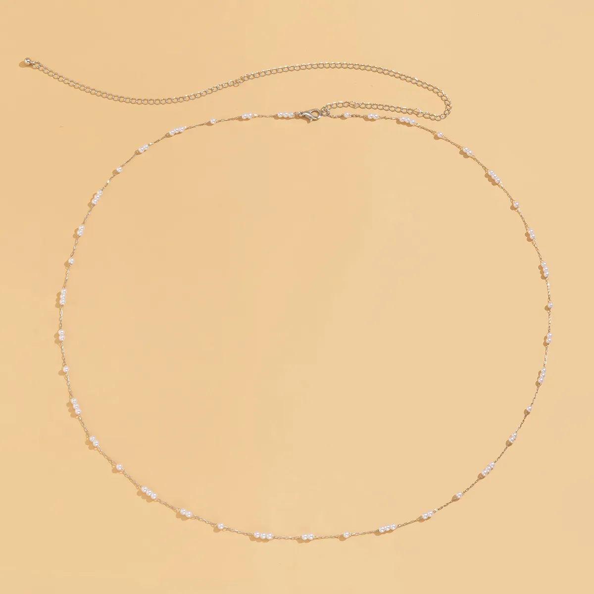 Retro Imitation Pearl Round Bead Chain Single-Layer Waist Chain