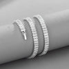 Retro Inlaid Full Zirconium Rectangular Zircon Cuban Chain Copper Bracelet Necklace