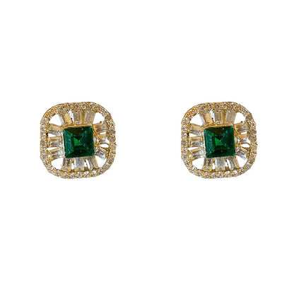 Retro Inlaid Rhinestone Hollow Square Earrings Wholesale Gooddiy