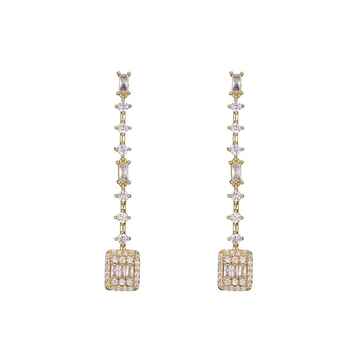 Retro Inlaid Rhinestone Zircon Geometry Earrings