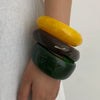 Retro Ins Style Asymmetrical Faceted Acrylic Circle Bracelet With Glue Technique